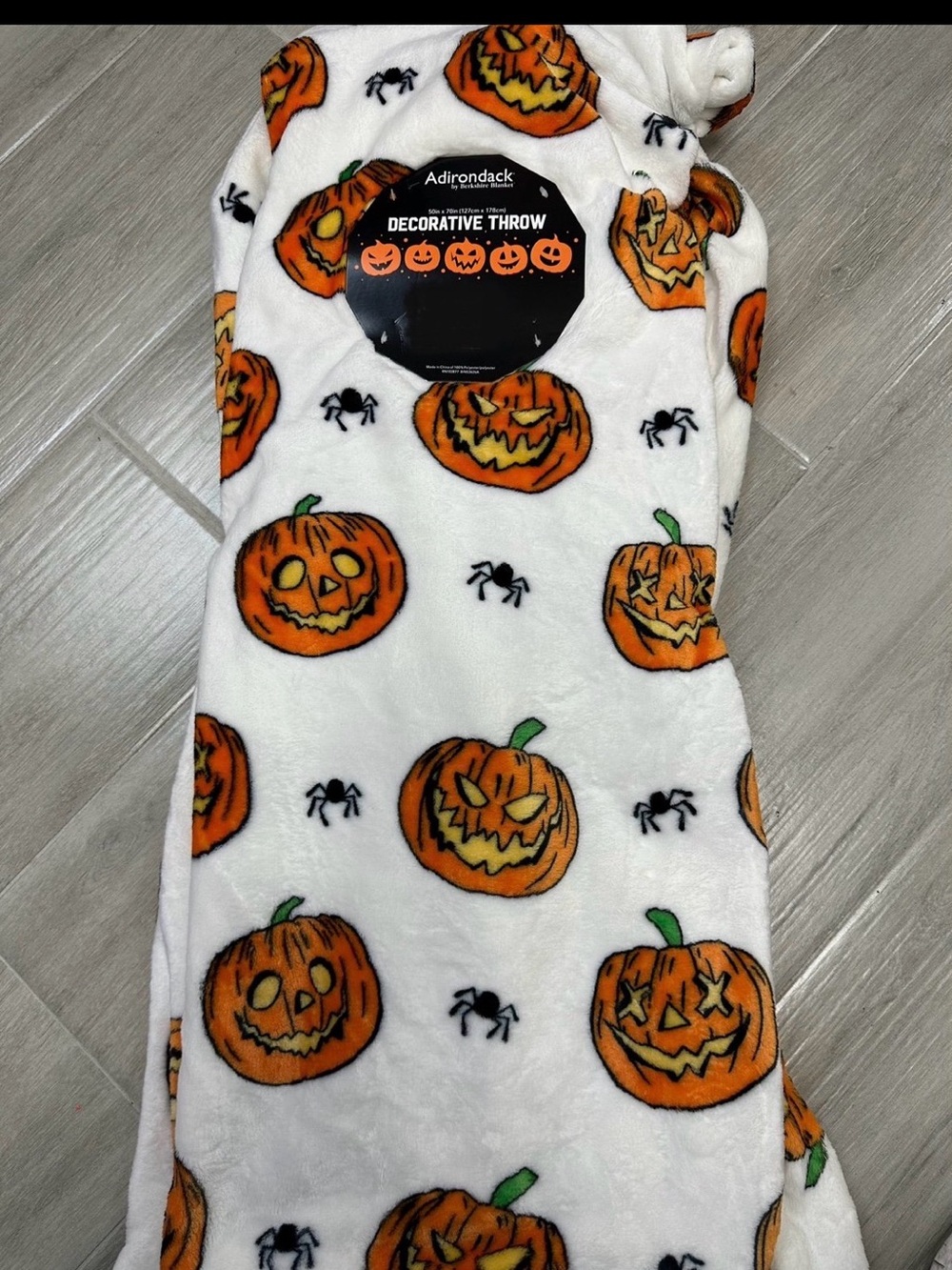 White & Orange Pumpkin Kids Costume Throw
